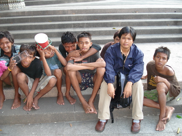 Social worker with  street children